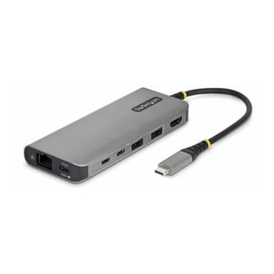 STARTECH.COM USB-C auf HDMI Multiport Adapter mit 140W PD Laden 4K 60Hz 5-Port USB 5Gbps Hub GbE Min