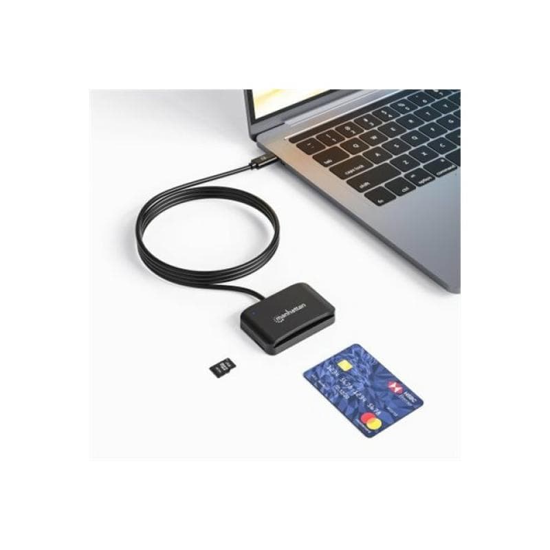 MANHATTAN USB-C Chipkartenleser mit microSD-Slot liest SIM-Karten Windows Android iPadOS Linux macOS