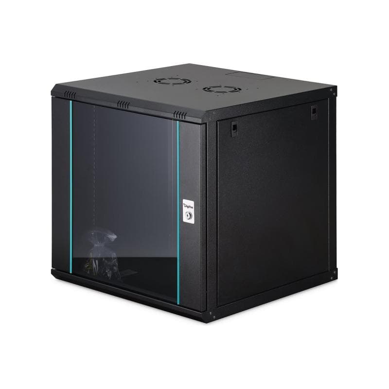 DIGITUS Dynamic 48,26cm 19Zoll 12U rack wall-mounted network cabinet 607x600x600mm glass door black