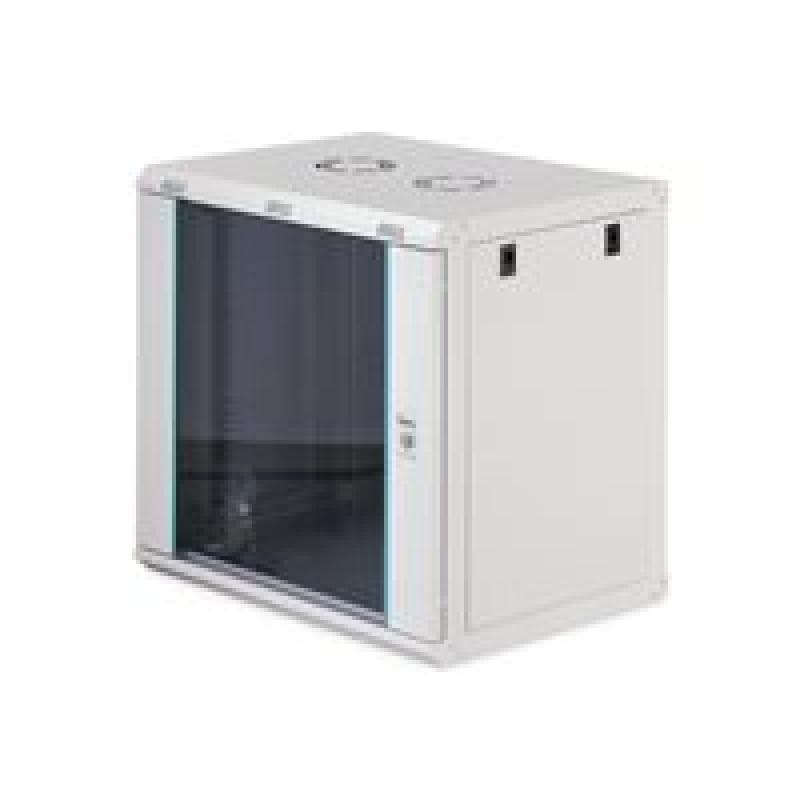DIGITUS Dynamic 48,26cm 19Zoll 12U rack wall-mounted network cabinet 607x600x450mm glass door grey u