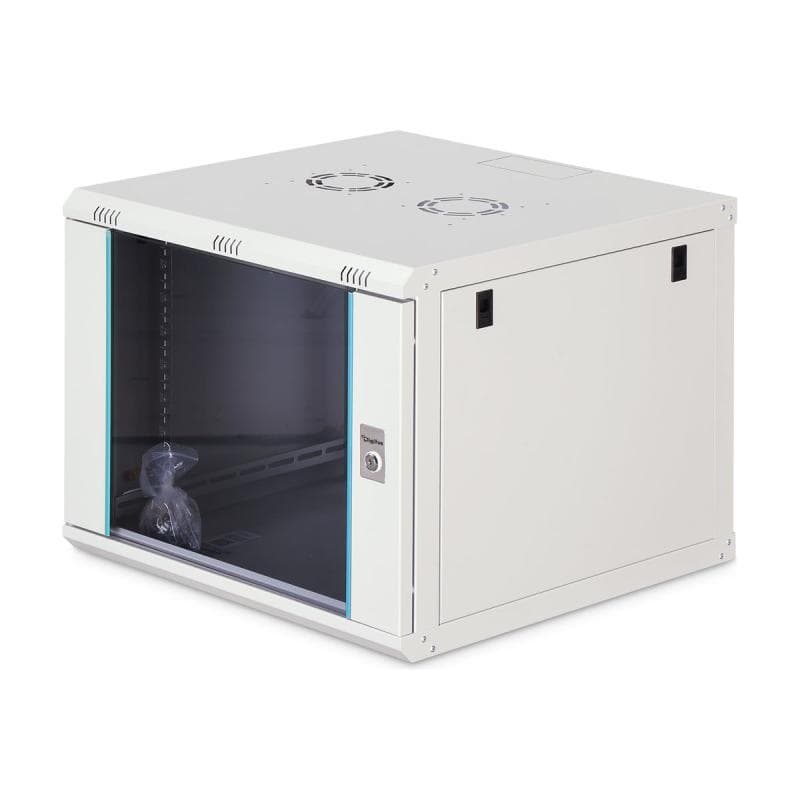 DIGITUS Dynamic 48,26cm 19Zoll 9U rack wall-mounted network cabinet 474x600x600mm glass door grey un