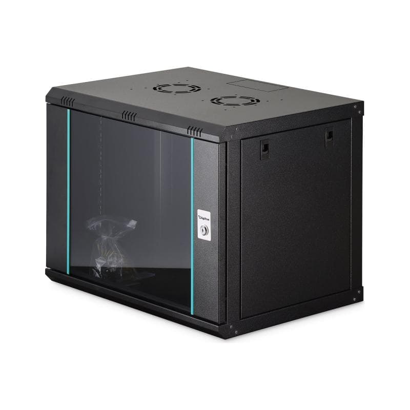 DIGITUS Dynamic 48,26cm 19Zoll 9U rack wall-mounted network cabinet 474x600x450mm glass door black u