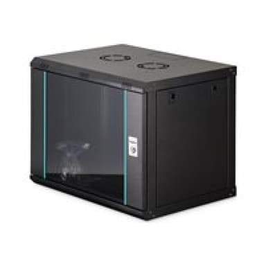 DIGITUS Dynamic 48,26cm 19Zoll 9U rack wall-mounted network cabinet 474x600x450mm glass door black u