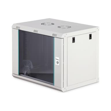 DIGITUS Dynamic 48,26cm 19Zoll 9U rack wall-mounted network cabinet 474x600x450mm glass door grey un