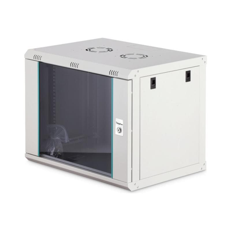 DIGITUS Dynamic 48,26cm 19Zoll 9U rack wall-mounted network cabinet 474x600x450mm glass door grey un