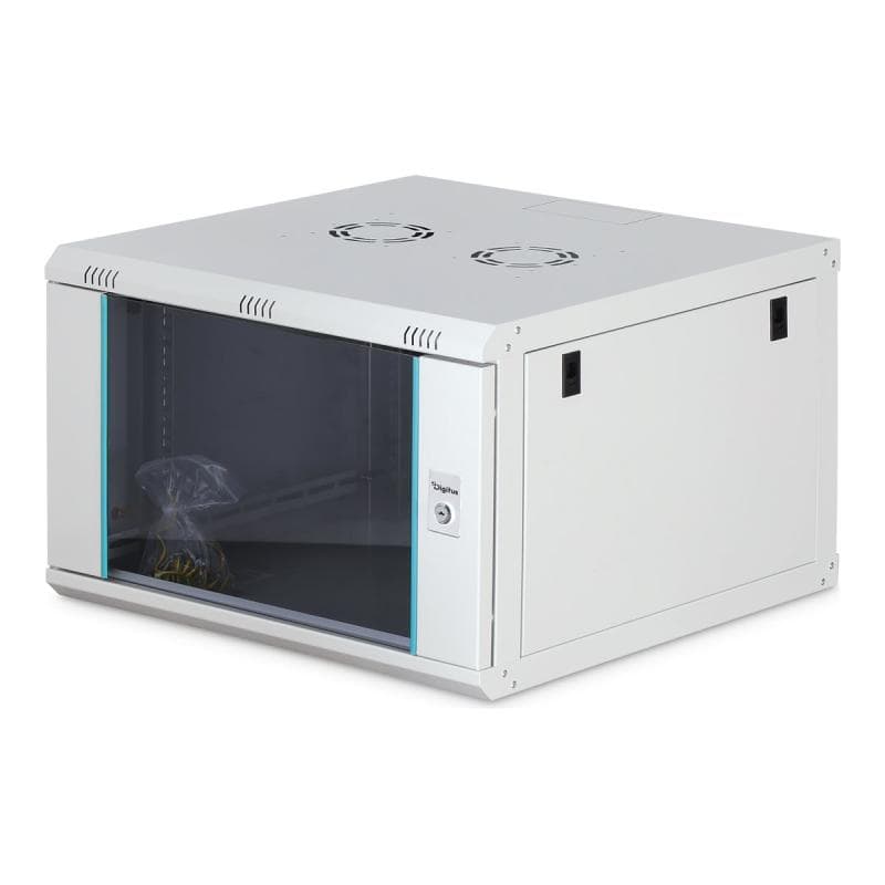 DIGITUS Dynamic 48,26cm 19Zoll 7U rack wall-mounted network cabinet 385x600x600mm glass door grey un