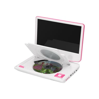 LENCO DVP-910 9″ DVD-Player + USB & KfZ-Halterung. pink/wei