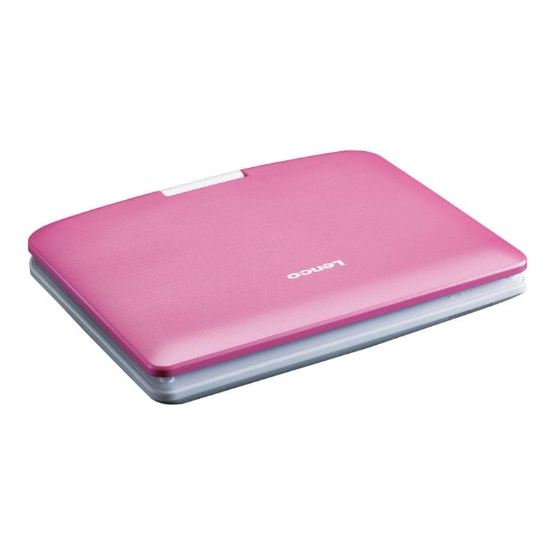 LENCO DVP-910 9″ DVD-Player + USB & KfZ-Halterung. pink/wei
