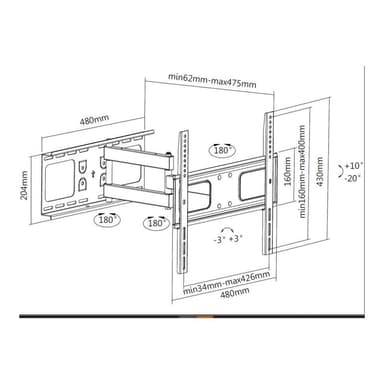 EQUIP 650126 17″-32″ Freistehender Monitorständer