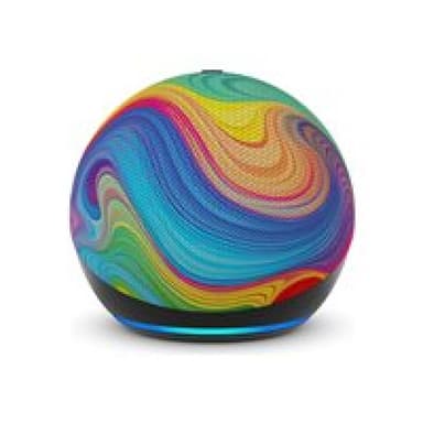 AMAZON Echo Dot (5.Generation) Kids, Smart Speaker, Regenbogenwirbe