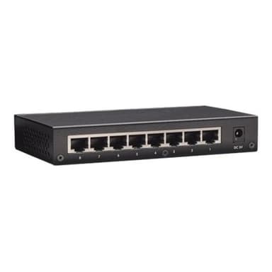 INTELLINET 8Port Gigabit Ethernet Switch Metall Schwarz 10/100/1000 auto sensing und Auto MDI-X