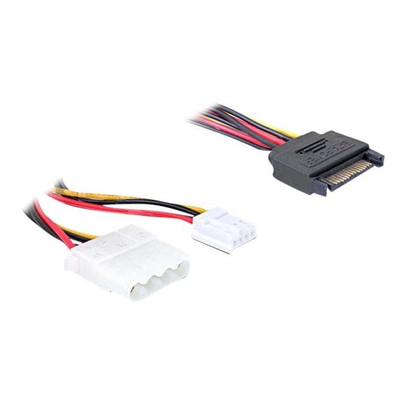 DELOCK Adapter Power SATA 15pin >5,25 mit Floppy 30cm