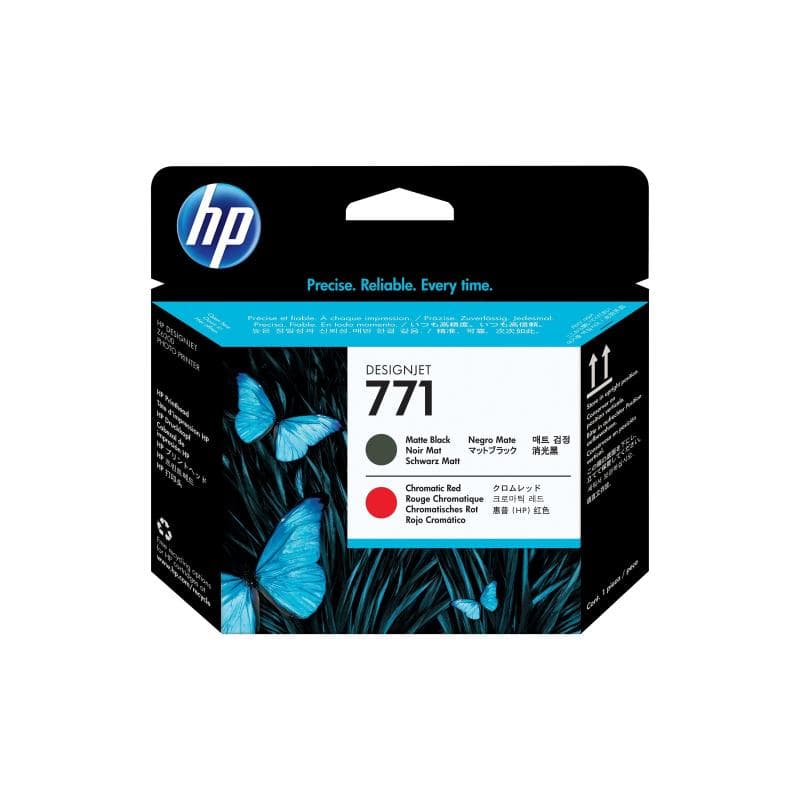 HP 771 mattschwarz, Chromatic Red Druckkopf