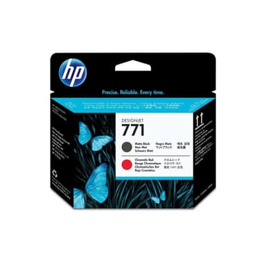 HP 771 mattschwarz, Chromatic Red Druckkopf