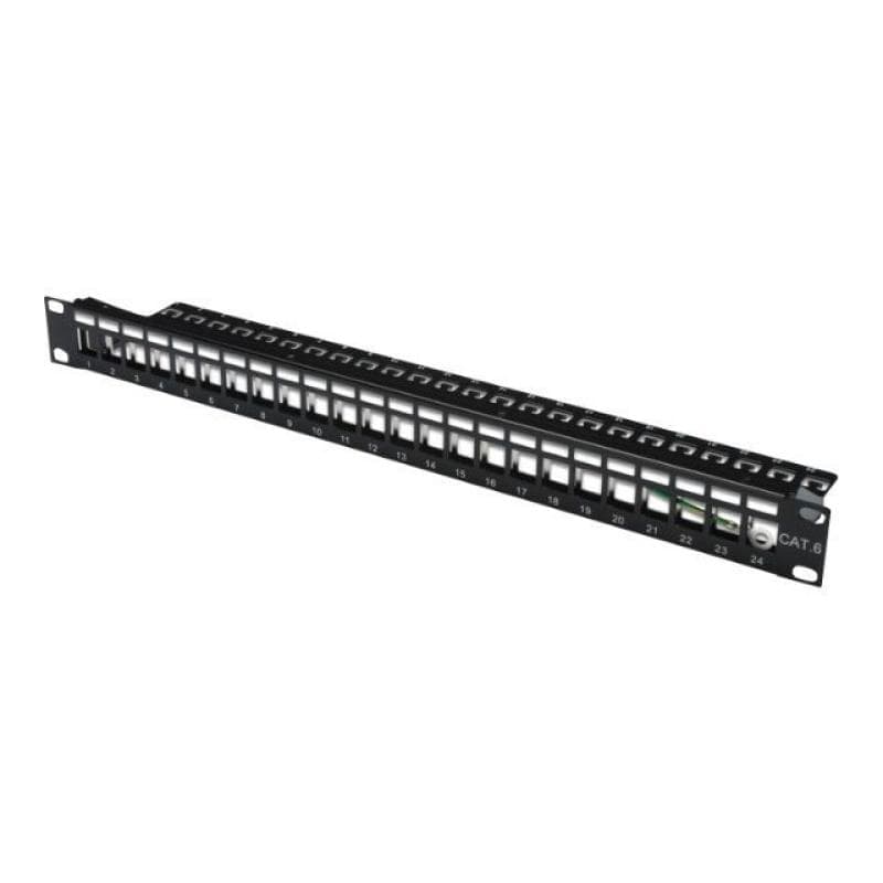 DIGITUS Patch Panel Gehaeuse 1HE fuer Keystone Module 24-Port 48,3cm 19″