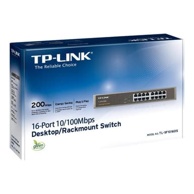 TP-LINK 16-Port 10/100 Mbps Switch 13″ Unmanaged