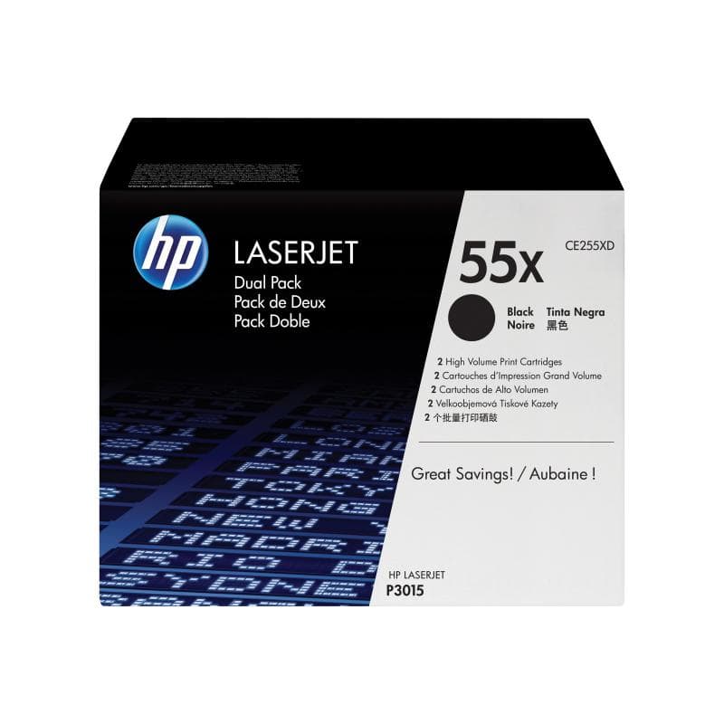 HP 55X 2er Pack Schwarz LaserJet Tonerpatrone (CE255XD)