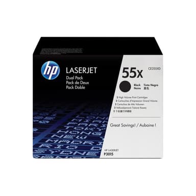 HP 55X 2er Pack Schwarz LaserJet Tonerpatrone (CE255XD)
