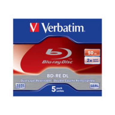 Verbatim BD-RE Blu-Ray 50GB 2x Speed White Blue Surface JC 5er Pack