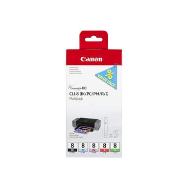 CANON CLI Value Pack 8 Multipack Schwarz, Cyan, Magenta, Rot, grün Tintenbehälter