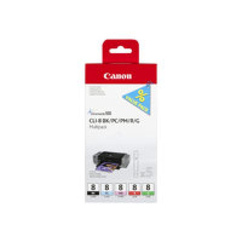 CANON CLI Value Pack 8 Multipack Schwarz, Cyan, Magenta, Rot, grün Tintenbehälter