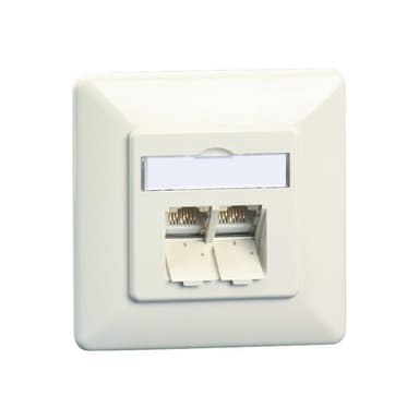 BTR Datendose E-DAT C6A, Cat.6A (ISO), 2-fach, Unterputz, reinweiß RAL 9010