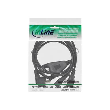 INLINE Netz-Y-Kabel 1x Schukostecker auf 2x Kaltgeraetestecker 1,8m