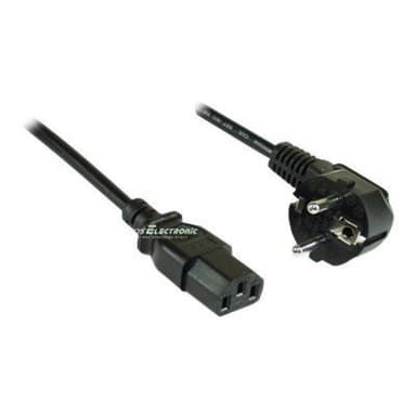 INLINE Netzkabel Schukostecker gewinkelt auf Kaltgeraetestecke schwarzr 5m