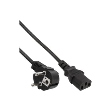 INLINE Netzkabel Schukostecker gewinkelt auf Kaltgeraetestecker schwarz 1,5m