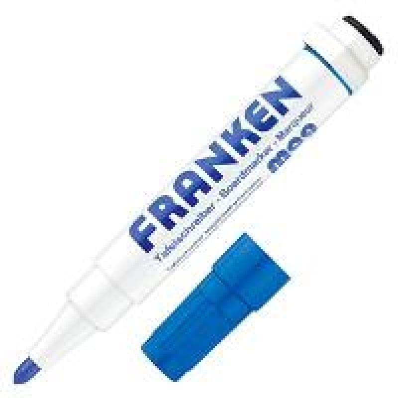 FRANKEN KombiMarker,Stärke 1-3mm,magnetisch,Kappe m. Wischer,blau,1 Stück