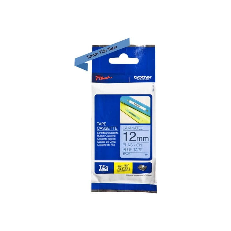 Brother TZE 531 Ruban noir sur Bleu 12mm
