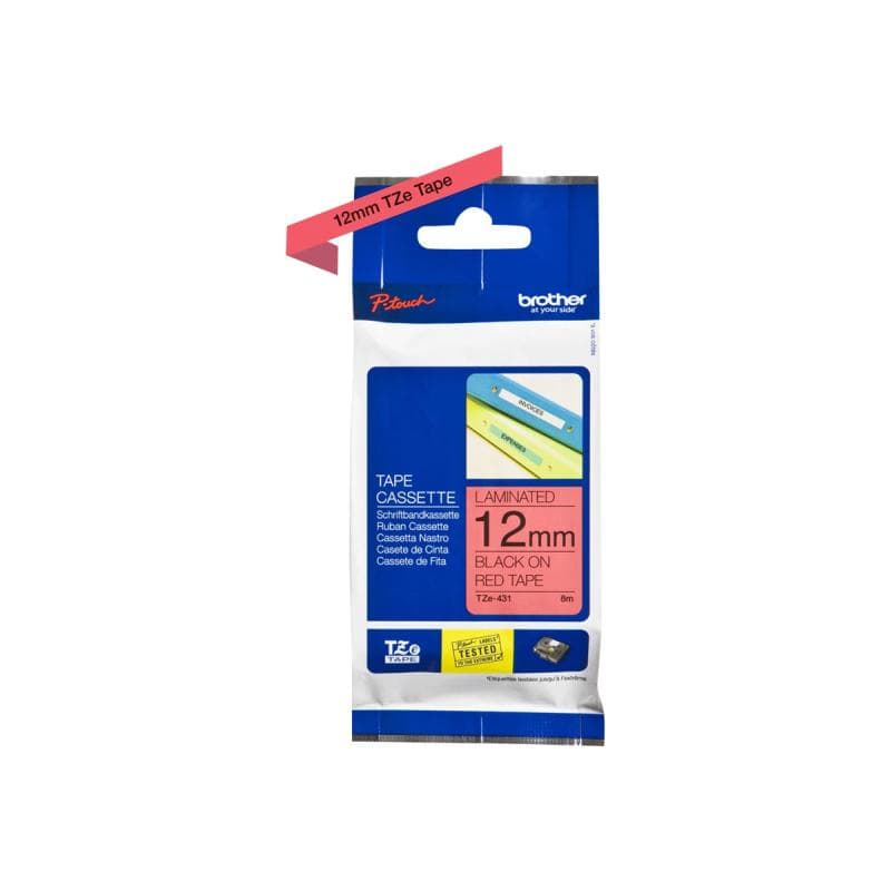 Tape TZE431/rot/bk /8m/12mm/P-touch 1000