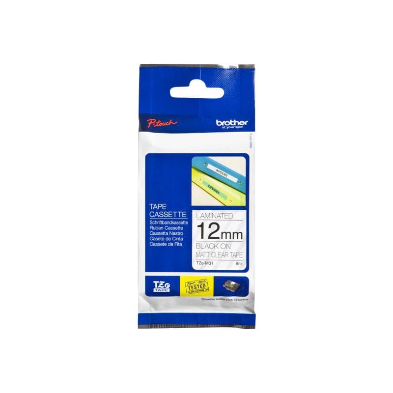 Tape TZEM31/farbl/bk/8m/12mm/Ptouch 1000