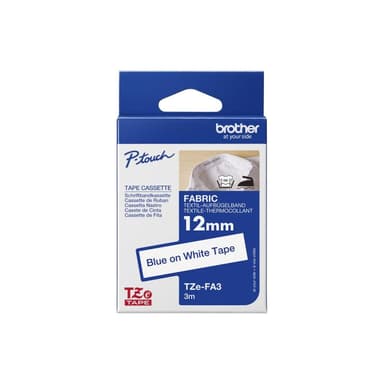 BROTHER Schriftbandkassette TZEFA3 weiß/blau
