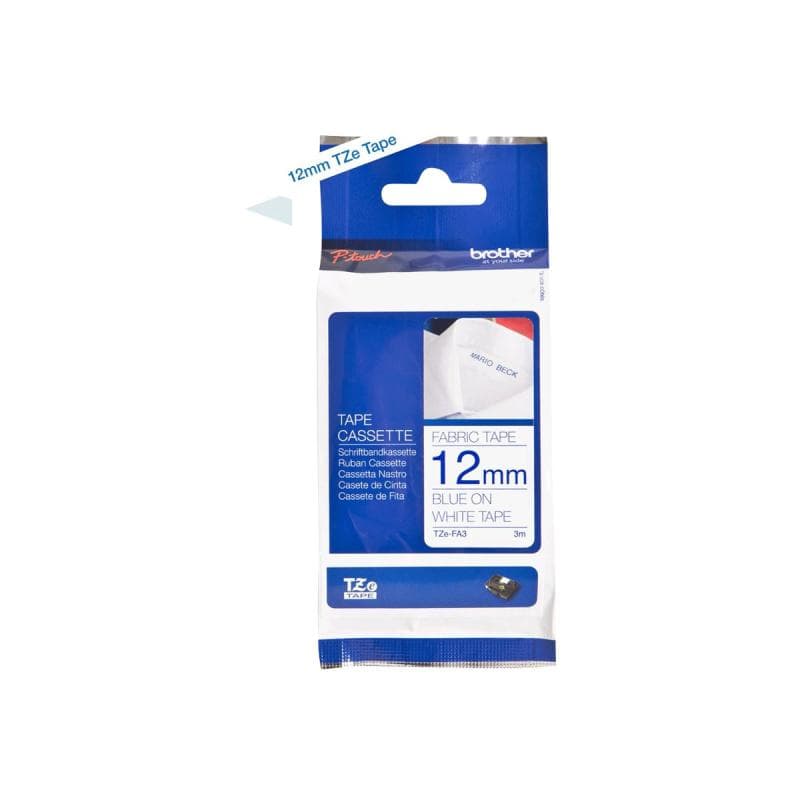 BROTHER Schriftbandkassette TZEFA3 weiß/blau