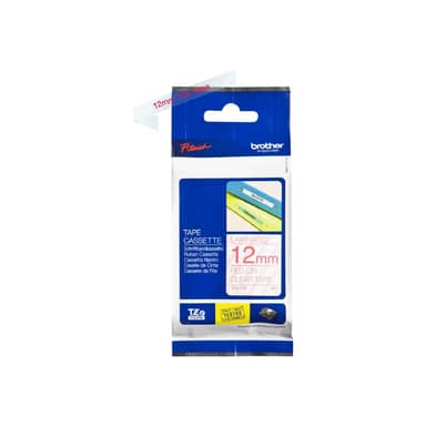 BROTHER Schriftbandkassette 12mm farblos/rot
