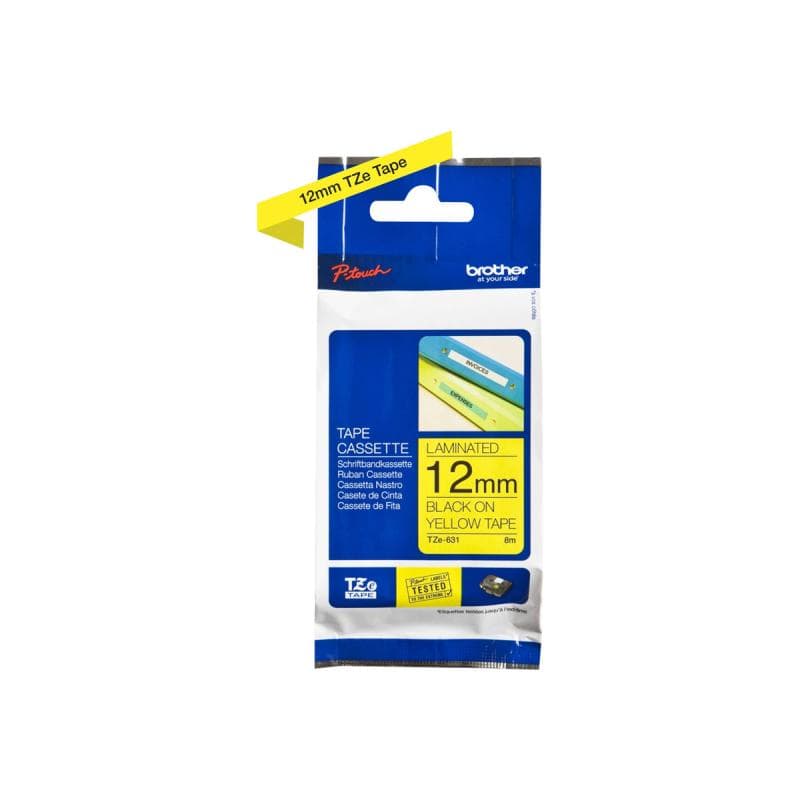 BROTHER Farbband 12 mm schwarz auf gelb