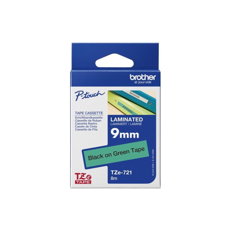 TZE-721 LAMINATED TAPE 9mm 8m