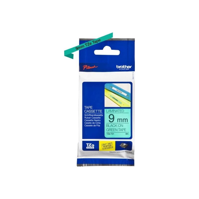 TZE-721 LAMINATED TAPE 9mm 8m