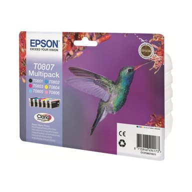 EPSON T0807 Multipack Schwarz, Gelb, Cyan, Magenta, hell Magenta, hell Cyan Tintenpatrone