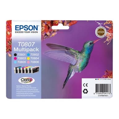 EPSON T0807 Multipack Schwarz, Gelb, Cyan, Magenta, hell Magenta, hell Cyan Tintenpatrone
