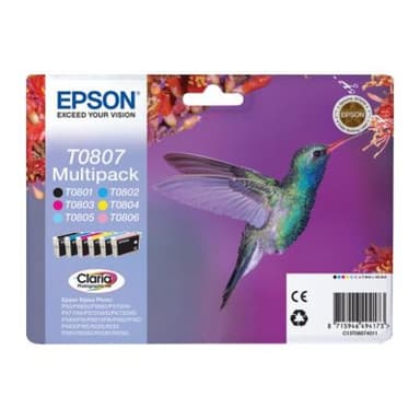 EPSON T0807 Multipack Schwarz, Gelb, Cyan, Magenta, hell Magenta, hell Cyan Tintenpatrone