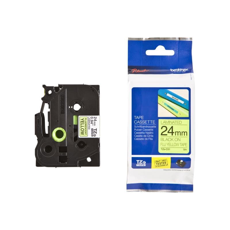 Brother Schriftbandkassette TZEC51 gelb/schwarz
