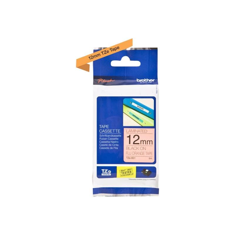 Brother Schriftbandkassette TZEB31 orange/schwarz