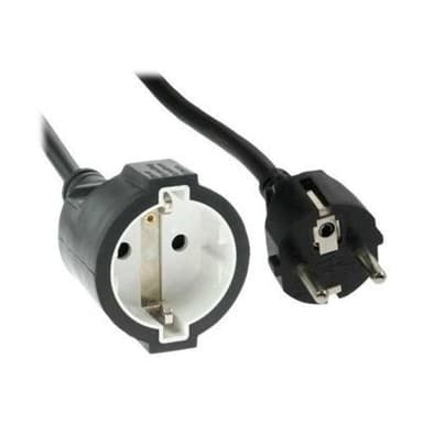 INLINE ® Schuko-Verlängerung St/Bu, schwarz, 5m, mit Kindersicherung