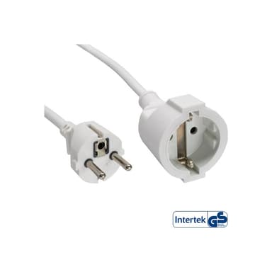 INLINE ® Schuko-Verlängerung St/Bu, weiß, 3m, mit Kindersicherung