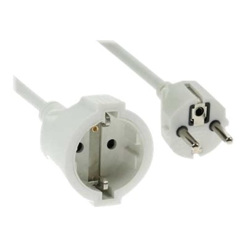 INLINE ® Schuko-Verlängerung St/Bu, weiß, 3m, mit Kindersicherung