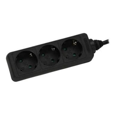 INLINE ® Steckdosenleiste, schwarz, 3-fach, 3x Schuko, 3m Zuleitung, mit Kindersicherung