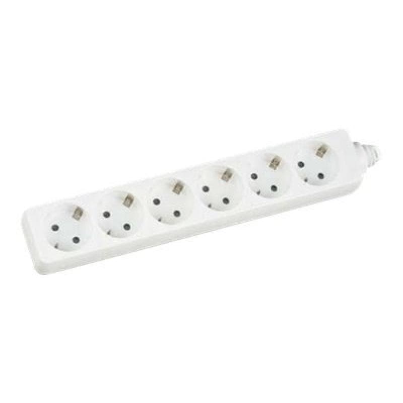 INLINE ® Steckdosenleiste, weiß, 6-fach, 6x Schuko, 3m Zuleitung, mit Kindersicherung