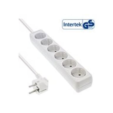 INLINE ® Steckdosenleiste, weiß, 6-fach, 6x Schuko, 3m Zuleitung, mit Kindersicherung